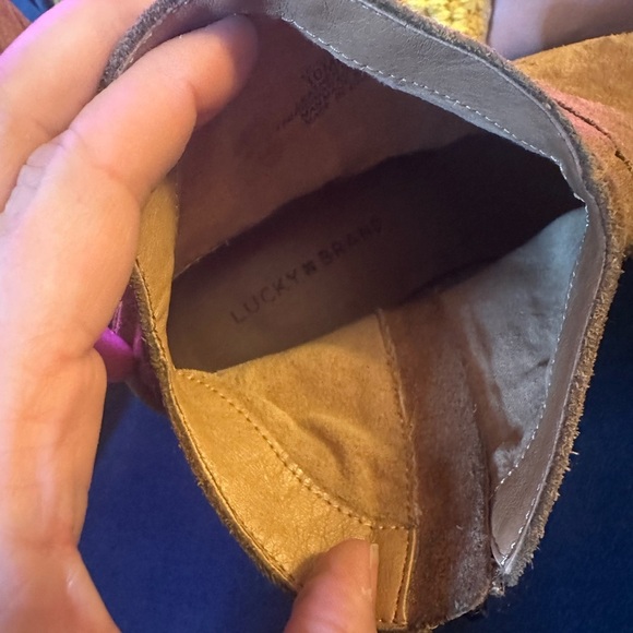 LUCKY BRAND tan suede booties sz 10 - Picture 5 of 7